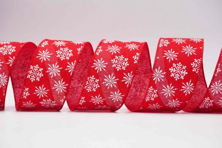 Textured Snowflakes Wired Ribbon_KG7183GC-7-7_red